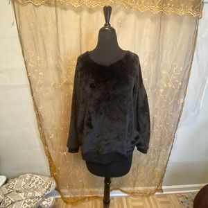 L Large Soft Microfiber Black Sweatshirt